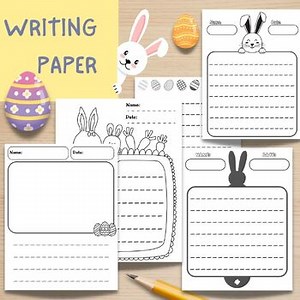 Easter writing paper, writing prompts & drawing handouts for april