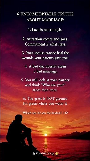 6 UNCOMFORTABLE TRUTHS About Marriage Nobody Warns You About 💍 #Marriage #MarriageAdvice