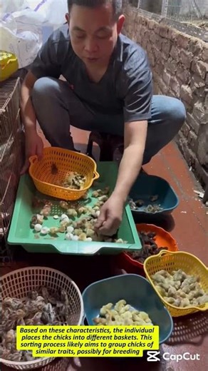 Sorting Quail Chicks by Size and Color