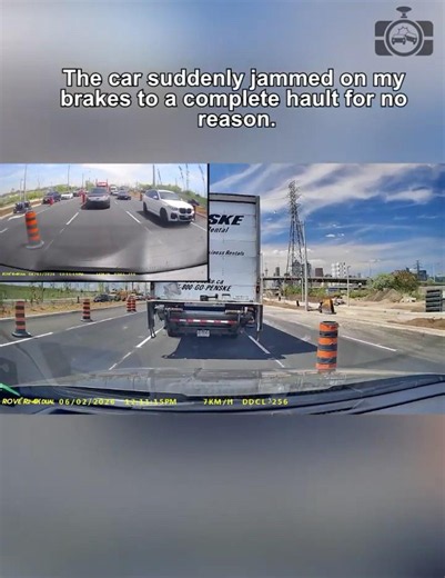 The car suddenly jammed on my brakes to a complete hault for no reason.