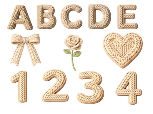 Brown Knitted Alphabet Letters Set: Crochet Font Chunky Faux Digital Download - Etsy UK