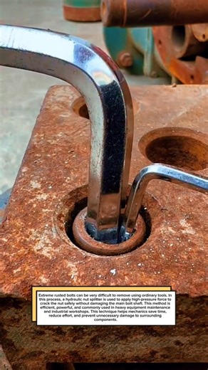 Incredible Hydraulic Nut Splitter Power | Removing Rusted Bolt Safely #workshop #heavy