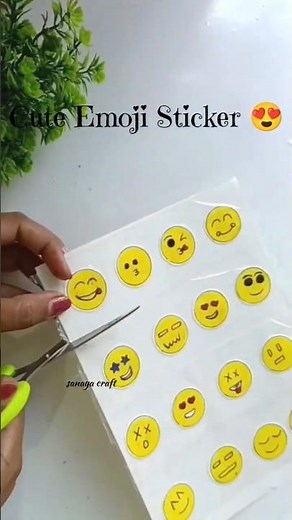 Paper se Itne Cute Emoji Stickers 😍✂️” /Easy Emoji Sticker DIY