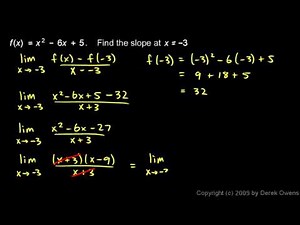 Calculus 3.02c - Examples - Derivative at a Point