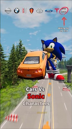 Cars vs Sonic Characters 😂❌ BeamNG.Drive #shorts #beamngdrive