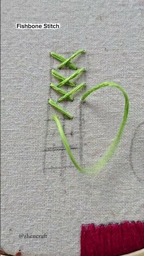 How to Fishbone Stitch #embroidery #turtorial #fishbonestitch #handembroidery #threads #needlework