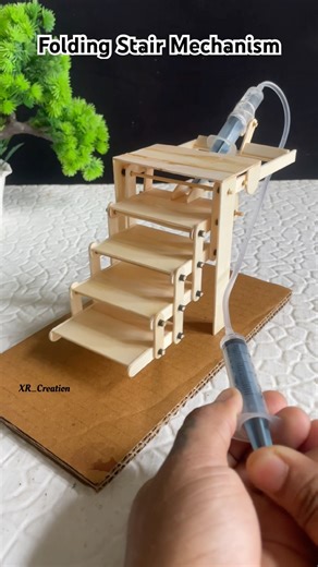 Folding Stair mechanism * Dcmotor | #youtubeshorts #dcmotor #shorts #motor #tech #diy