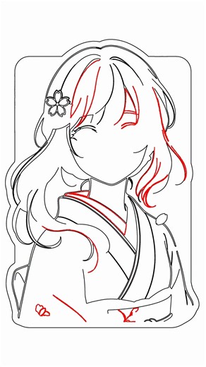 Easy Anime Girl! Draw Kimono & Cherry Blossoms (Beginner)