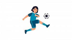 Download Energetic soccer player kicks a soccer ball in a dynamic for free