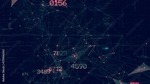 Network / math / numbers / code seamless looping motion background. High quality 3D animation rendered at 16-bit color depth.