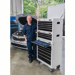 Draper 26 inch Tool Chest (5 Drawer) - White