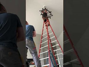 Restoration Hardware 46” chandelier installation