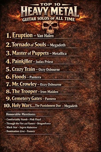 The Top 10 Heavy Metal Guitar Solos of all time