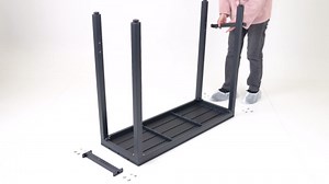 Pellebant 43 in. Patio Outdoor Bar Table Rectangle Pub Table Dining Table in Black PB-TB034BLK110
