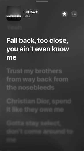 Fall Back By Lithe iPhone Lyrics