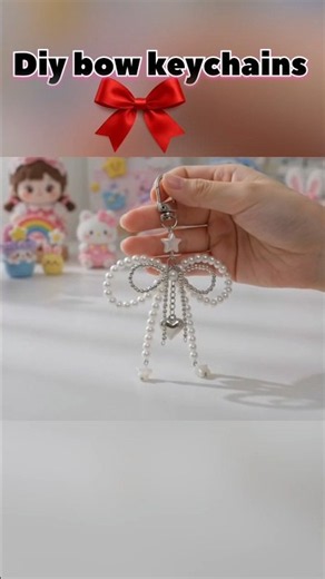 Made a Cute Pearl Beaded Keychain ✨💗 | Easy DIY Keychain