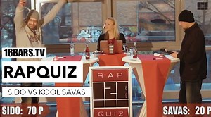 Kleiner Rapquiz-Rückblick: Sido vs Kool Savas bzw. CASPER vs Massiv Hier das ganze Video: http://www.16bars.de/magazin/2746/rapquiz-kool-savas-vs-sido/ | 16BARS.DE