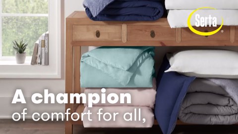 (4 pack) SertaPedic Won't Go Flat King Pillow, By Serta