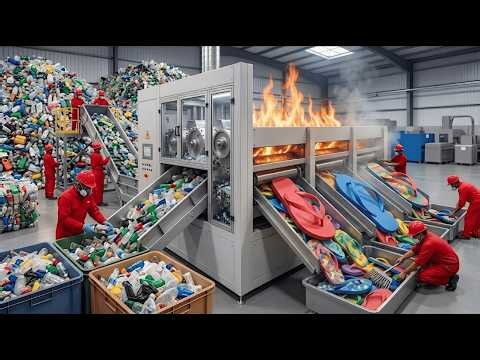 Inside The Mega Factory | Turning Plastic Bottles Into Sandals (Full Process)