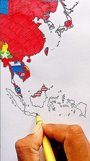 Draw Flag Map of Indonesia 🇮🇩 #indonesia