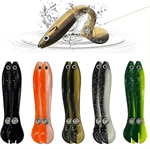 10 Pcs Soft Bionic Fishing Lures ,Bass Lures Simulation Loach Can Bounce Fishing Bait for Saltwater & Freshwater