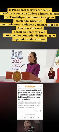 la Presidenta asegura “no saber nada” de la venta de Codere plataforma de apuestas en línea a huachicoleros de Tamaulipas, las denuncias siguen creciendo: huachicol, desapariciones, violencia y un narc☠️gober Américo Villarreal señalado una y otra vez por vínculos con redes de huachicol y operadores del crimen. Y ahora qué sigue? ¿También van a decir que es “campaña negra”? La realidad es que Tamaulipas vive entre el huachicol, los grupos criminales y una clase política que se hace la ciega. La 