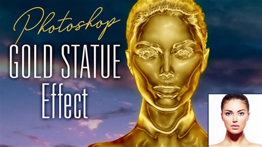 Photoshop: How to create a solid gold statue from a photo!