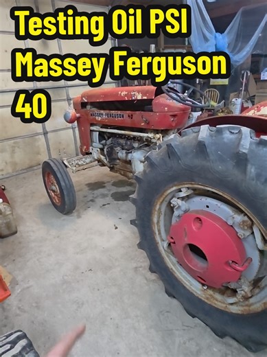 Well wasn't happy with what the gauge was showing, which was nothing.So we hooked up the engine oil pressure gauge, and she's putting out right around twenty five psi, better than nothing. #mechanic #fyp #tractor #repair #farmlife
