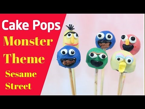 Cake pops, Cake balls, Cake Lollipop | cookie monster, big bird, elmo, oscar, bert | sesame street