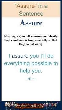 Assure Meaning | Assure in a Sentence | Most common words in English #shorts