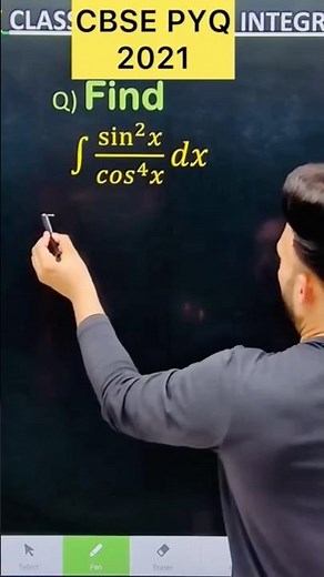 Q) Integration ∫ (sin^2 𝑥)/(𝑐𝑜𝑠^4 𝑥) 𝑑𝑥 #class12 #maths#integration #class #integration