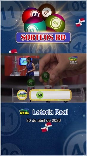 Resultados Lotería Real 12:55 pm jueves 30 de abril 2026.