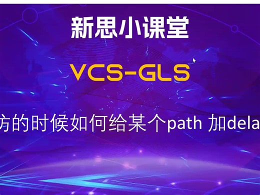 【新思小课堂】【VCS-GLS】后仿的时候如何给某个path 加delay？