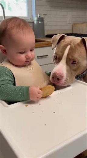How a pit bull eats baby cookies 🐶🍪😂