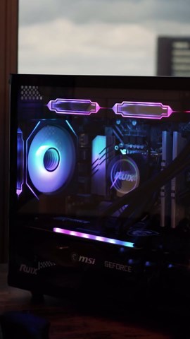 RUIX OV502 M-ATX Mini-Tower PC Case, Pre-Installed 3 x 120mm Prism ARGB PWM Fans, 180° Panoramic Tempered Glass Panel, USB 3.0 Ports, Compact High-Airflow Gaming Computer Case - Black