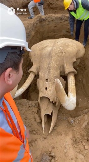 Craniu de mamut găsit pe șantier