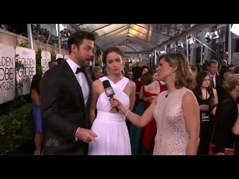 Emily Blunt John Krasinski Golden Globes 2015 Red Carpet Interview
