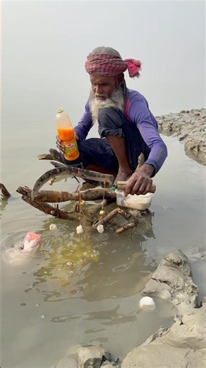 Primitive Fish Catching Method by hook traps! #amazing #bait #fishinglife #nature