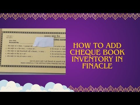 How To Add Cheque Book Inventory in Finacle