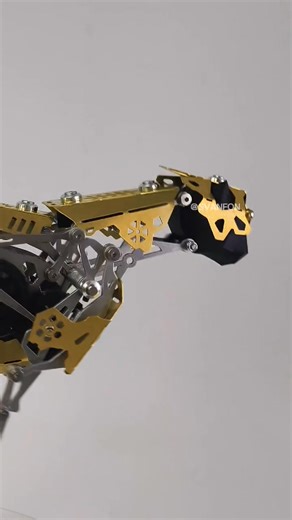 Gear - Cheetah MechBeast: A stunning fusion of mechanical art and dynamic bionics. Crafted with precision using high - quality metals like aluminum alloy and brass, its unique design blends cyberpunk and steampunk styles. With a gear - driven system mimicking a cheetah's agile movements, it's a must - see for mechanical enthusiasts. Choose between the challenging assembly version or ready - to - display finished model. #MechanicalLeopard #GearModel #BionicOrnament #CheetahShape #TransmissionDevi