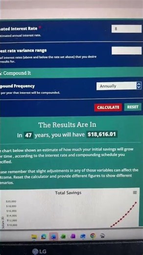 plugging your numbers into a compound interest calculator... #Shorts #sharesbyshreya