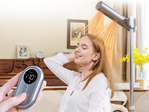 Stand under stand or wall mounted hair dryer