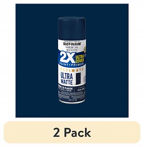 (2 pack) True Navy, Rust-Oleum American Accents 2X Ultra Cover Ultra Matte Spray Paint-344686, 12 oz
