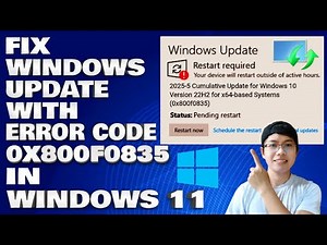 How To Fix Windows Update with Error Code 0x800f0835