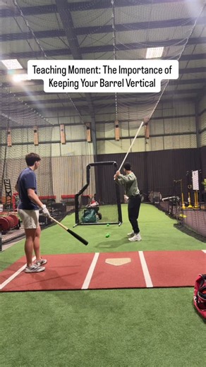 Anderson Miller on Instagram: "Teaching moment: A vertical barrel allows for cleaner ball flight & more room to win. instead of letting it get wrapped, flat or pointed to the pitcher which to the bat path working slight out, around , & across the ball… This leads to pullside hook & oppo slice. All because of how you’ve set your barrel angle when it’s time to make your move to the ball. Barrel up for more better ball flight. This attention to detail is everything vs elite pitching. Please DM me t