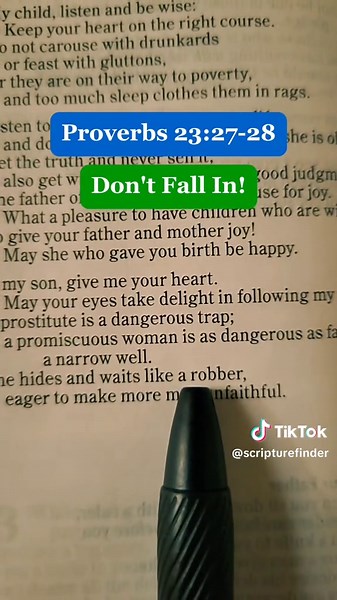Dont Fall In! Proverbs 23:27-28 NLT #scripture #scriptures #bible #lust #fyp