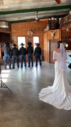 Cowboy Wedding Groomsmen First Look | Jenna Paulette Wedding