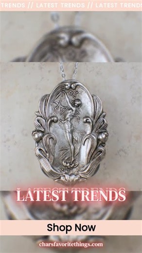 Goddess and Harp Music Box Locket in Silver