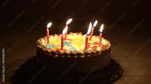 happy birthday cake with candle