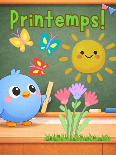 Apprends les saisons avec Nino 🐦! Printemps, été, automne, hiver… les saisons changent toute l’année. Une petite comptine douce pour apprendre en s’amusant 🌸🌤️🍁❄️ #lemondedenino #apprendre #comptine #saison #frenchlessons #tiktokkids #maternelle #enfants